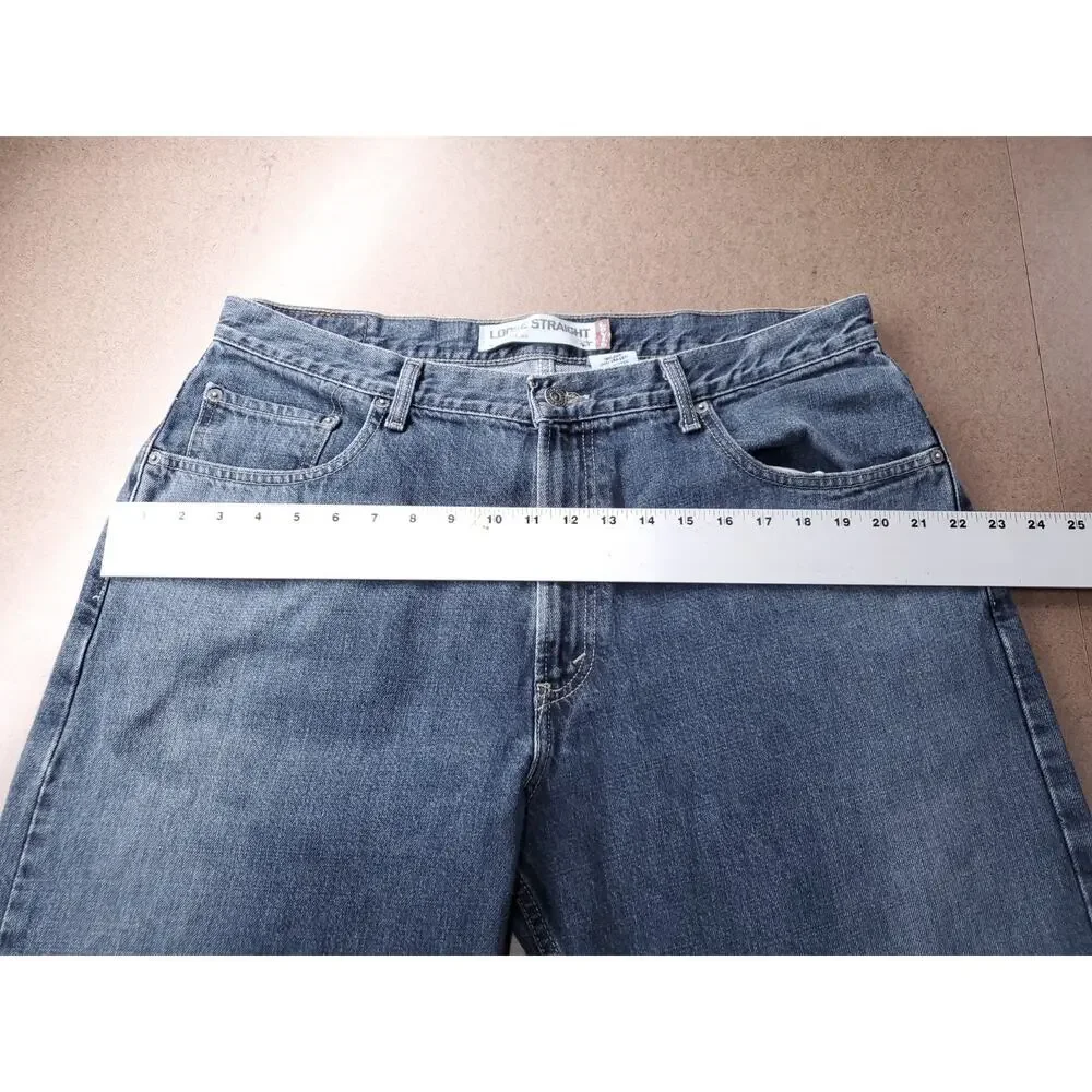 Levi's 569 Loose Straight Jeans Wide Leg 100% Cotton Men 36x30 Md Blue Vintage